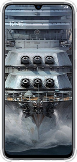 Силикон с усиленными углами чехол Линкор, world of tanks, wargaming, военный корабль для Samsung Galaxy A70 2019 A705F - 6453sp-1675 изображение 