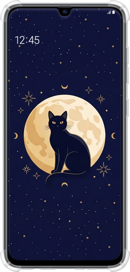 Силикон с усиленными углами чехол Cute Cat Celestial/Witchy для Samsung Galaxy A70 2019 A705F - 6787sp-1675 изображение 