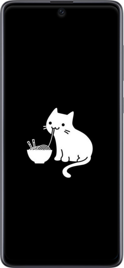 TPU чехол С милым котом на черном фоне для Samsung Galaxy A71 2020 A715F - 6528b-1826 изображение 