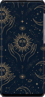 3D пластиковый матовый чехол Celestial Harmony: Sun & Moon Gold Mystic Pattern для Samsung Galaxy A71 2020 A715F - 6778m-1826 изображение 