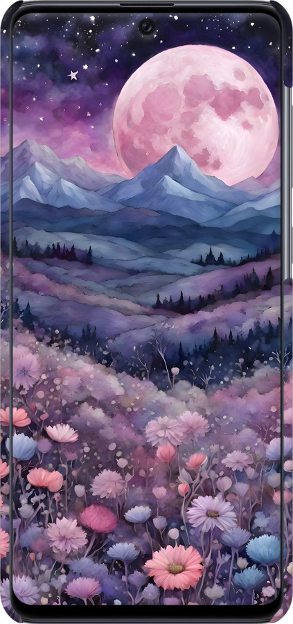 3D пластиковый матовый чехол Ночь луна арт для Samsung Galaxy A71 2020 A715F - 6319m-1826 изображение 