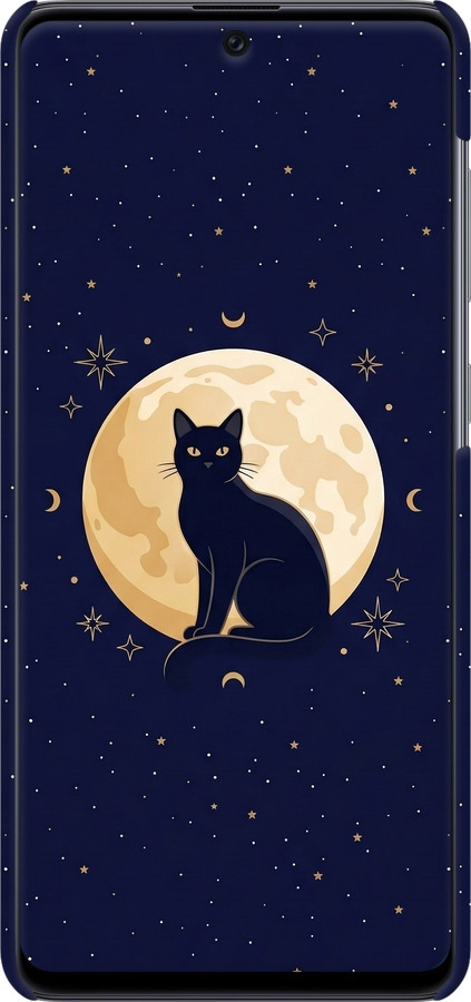 3D пластиковый матовый чехол Cute Cat Celestial/Witchy для Samsung Galaxy A71 2020 A715F - 6787m-1826 изображение 
