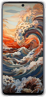 Силикон с усиленными углами чехол Арт волны для Samsung Galaxy A71 2020 A715F - 6324sp-1826 изображение 