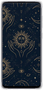 Силіконовий протиударний с посиленими кутами чехол Celestial Harmony: Sun & Moon Gold Mystic Pattern для Samsung Galaxy A71 2020 A715F - 6778sp-1826 изображение 
