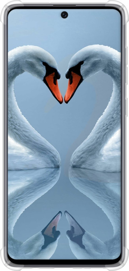 Силіконовий протиударний с посиленими кутами чехол Лебеді для Samsung Galaxy A71 2020 A715F - 6007sp-1826 изображение 