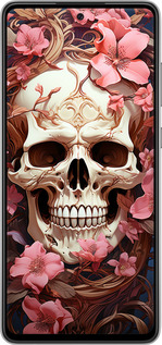 TPU чехол Череп в розовых цветах для Samsung Galaxy A72 A725F - 5965b-2247 изображение 