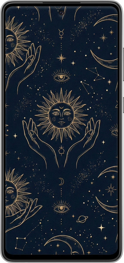 TPU чехол Celestial Harmony: Sun & Moon Gold Mystic Pattern для Samsung Galaxy A72 A725F - 6778b-2247 изображение 