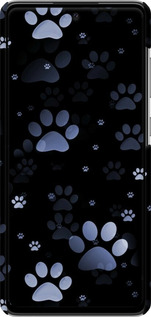 3D пластиковий матовий чехол З синіми відбитками лап для Samsung Galaxy A72 A725F - 6441m-2247 изображение 