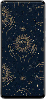 2D пластиковый чехол Celestial Harmony: Sun & Moon Gold Mystic Pattern для Samsung Galaxy A72 A725F - 6778t-2247 изображение 