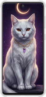 Силіконовий протиударний с посиленими кутами чехол Mystic White Cat Gothic Dark Purple Gold для Samsung Galaxy A73 A736B - 6805sp-2586 изображение 