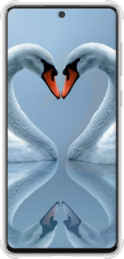 Силіконовий протиударний с посиленими кутами чехол Лебеді для Samsung Galaxy A73 A736B - 6007sp-2586 изображение 