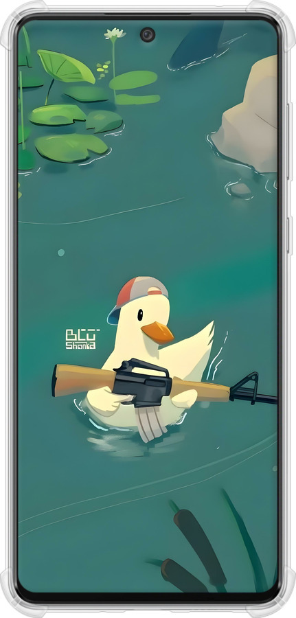 Силикон с усиленными углами чехол Уточка с автоматом для Samsung Galaxy A73 A736B - 6356sp-2586 изображение 