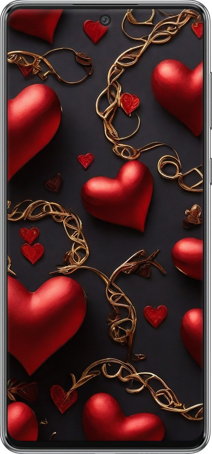 Силіконовий чехол Сердечки для Samsung Galaxy A73 A736B - 5831u-2586 изображение 