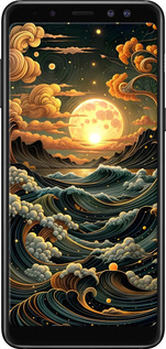 TPU чехол Арт волны для Samsung Galaxy A8 2018 A530F - 6332b-1344 изображение 