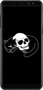 TPU чехол С изображением кота и черепа для Samsung Galaxy A8 2018 A530F - 6491b-1344 изображение 