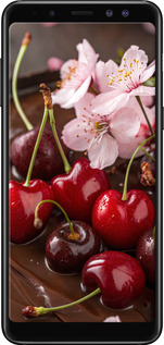 TPU чехол Вишня в шоколаде для Samsung Galaxy A8 2018 A530F - 6698b-1344 изображение 