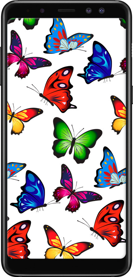 TPU чехол Барвисті метелики для Samsung Galaxy A8 2018 A530F - 4761b-1344 изображение 