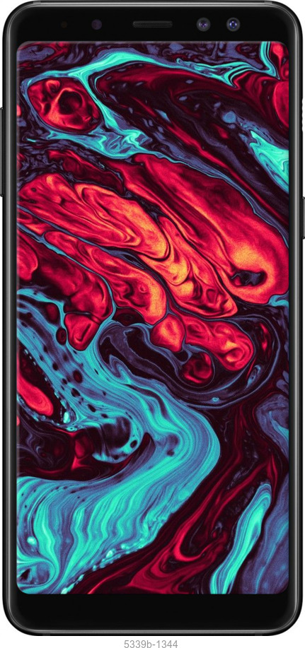 TPU чехол Синя червона абстакція для Samsung Galaxy A8 2018 A530F - 5339b-1344 изображение 