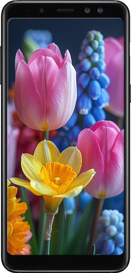 TPU чехол Весенние цветы для Samsung Galaxy A8 2018 A530F - 6058b-1344 изображение 