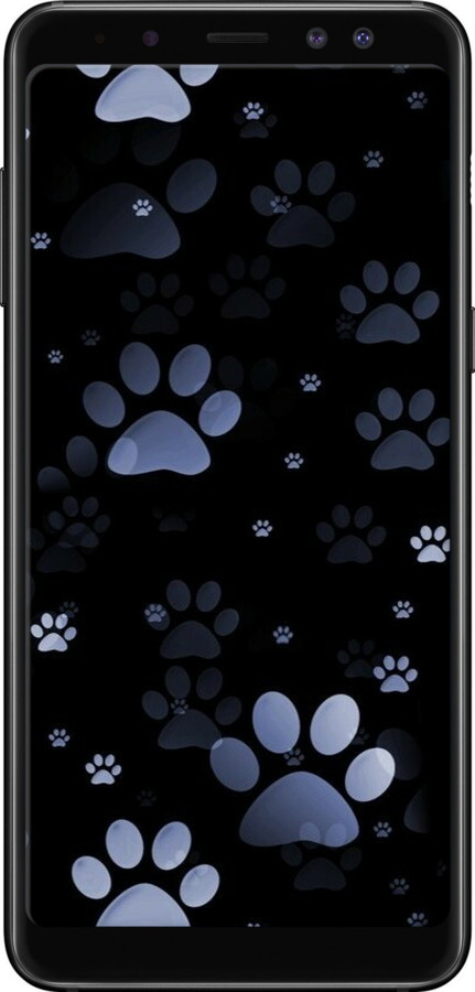 TPU чехол С синими отпечатками лап для Samsung Galaxy A8 2018 A530F - 6441b-1344 изображение 