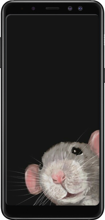 TPU чехол The Peeking Rat для Samsung Galaxy A8 2018 A530F - 6442b-1344 изображение 