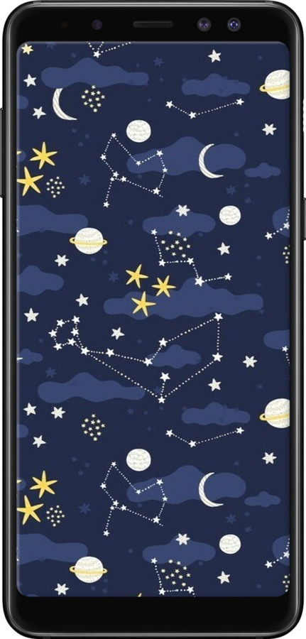 TPU чехол Астрономічний візерунок для Samsung Galaxy A8 2018 A530F - 6446b-1344 изображение 