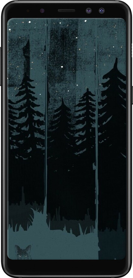 TPU чехол Лиса и ночной лес для Samsung Galaxy A8 2018 A530F - 6481b-1344 изображение 