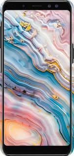 3D пластиковый матовый чехол Мрамор красивый для Samsung Galaxy A8 2018 A530F - 6376m-1344 изображение 