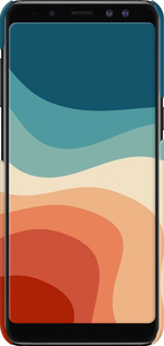 3D пластиковый матовый чехол В стиле ретро с волнами для Samsung Galaxy A8 2018 A530F - 6531m-1344 изображение 