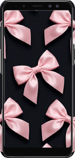 3D пластиковый матовый чехол Coquette Ribbons Dark Coquette для Samsung Galaxy A8 2018 A530F - 6767m-1344 изображение 