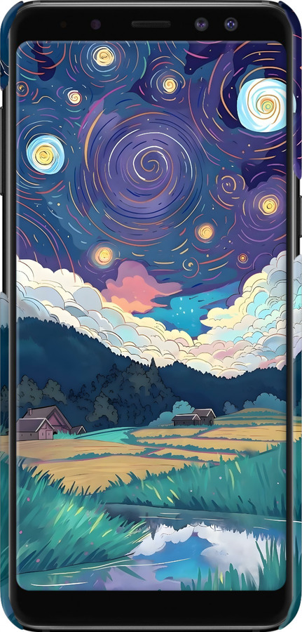 3D пластиковий матовий чехол Креативний арт для Samsung Galaxy A8 2018 A530F - 6322m-1344 изображение 