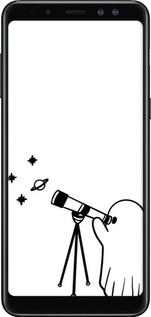 2D пластиковый чехол Привидение астроном для Samsung Galaxy A8 2018 A530F - 6444t-1344 изображение 