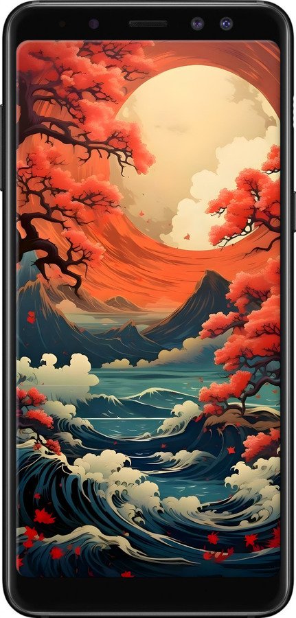 2D пластиковый чехол Природа японии для Samsung Galaxy A8 2018 A530F - 6327t-1344 изображение 