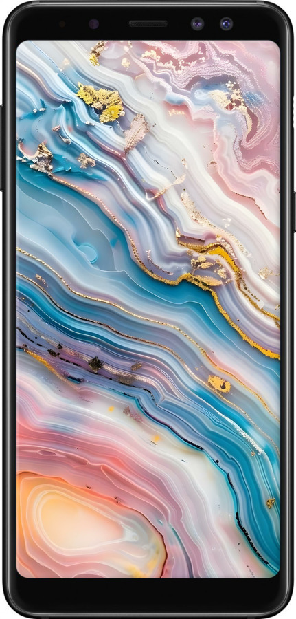 Силиконовый чехол Мрамор красивый для Samsung Galaxy A8 2018 A530F - 6376u-1344 изображение 