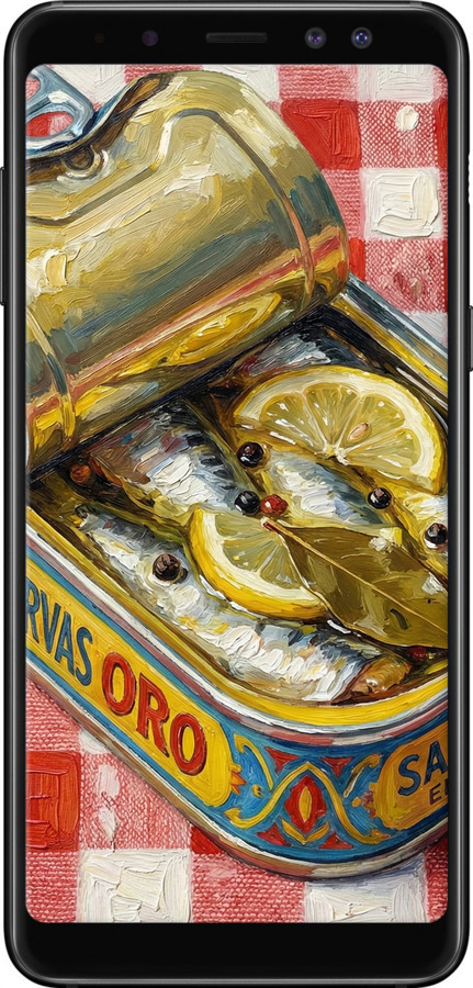 Силіконовий чехол Vintage Sardine Tin Phone для Samsung Galaxy A8 2018 A530F - 6772u-1344 изображение 