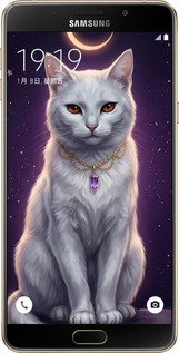 Силиконовый чехол Mystic White Cat Gothic Dark Purple Gold для Samsung Galaxy A8 A8000 - 6805u-135 изображение 