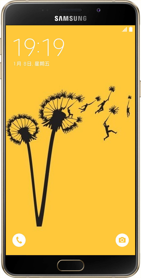 Силиконовый чехол Минимализм одуванчики для Samsung Galaxy A8 A8000 - 6449u-135 изображение 