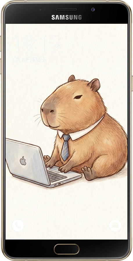 Силиконовый чехол Funny Capybara CEO Working для Samsung Galaxy A8 A8000 - 6777u-135 изображение 