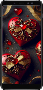 TPU чехол Сердечки v4 для Samsung Galaxy A8 Plus 2018 A730F - 5834b-1345 изображение 