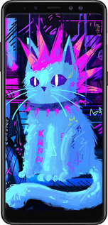 TPU чехол Кот панк для Samsung Galaxy A8 Plus 2018 A730F - 6311b-1345 изображение 