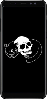 TPU чехол Із зображенням кота та черепа для Samsung Galaxy A8 Plus 2018 A730F - 6491b-1345 изображение 