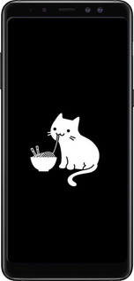 TPU чехол С милым котом на черном фоне для Samsung Galaxy A8 Plus 2018 A730F - 6528b-1345 изображение 