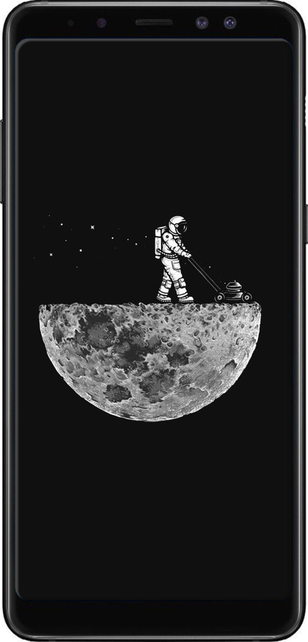 TPU чехол Moon in dark для Samsung Galaxy A8 Plus 2018 A730F - 4176b-1345 изображение 