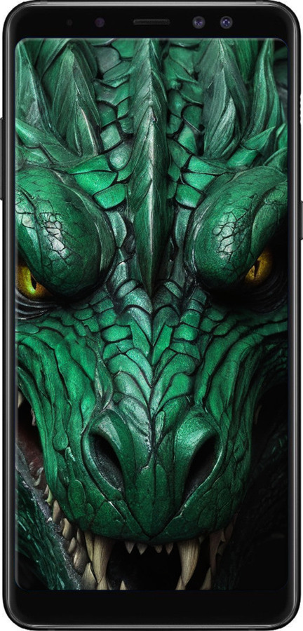 TPU чехол Зелёный дракон v2 для Samsung Galaxy A8 Plus 2018 A730F - 5817b-1345 изображение 