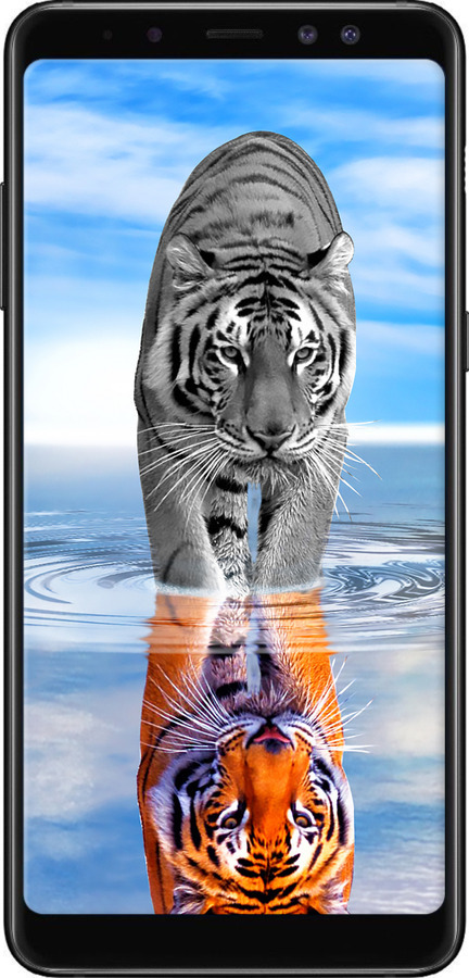 TPU чехол Тигр для Samsung Galaxy A8 Plus 2018 A730F - 6016b-1345 изображение 