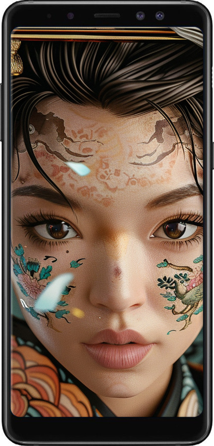 TPU чехол Погляд душі самурая для Samsung Galaxy A8 Plus 2018 A730F - 6076b-1345 изображение 