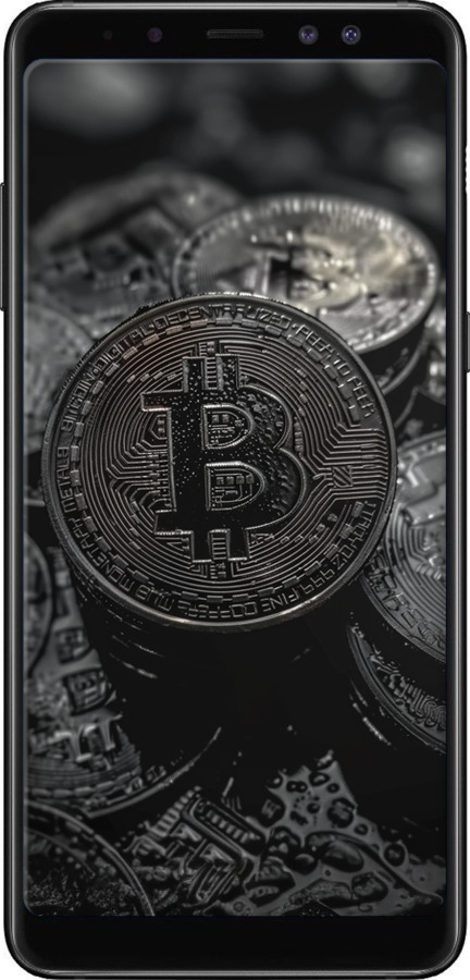 TPU чехол Black Bitcoin для Samsung Galaxy A8 Plus 2018 A730F - 6090b-1345 изображение 