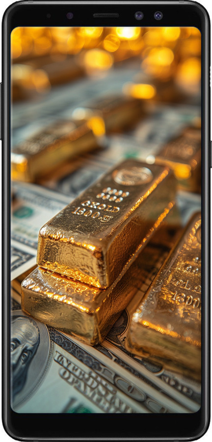 TPU чехол Злитки та долари для Samsung Galaxy A8 Plus 2018 A730F - 6105b-1345 изображение 