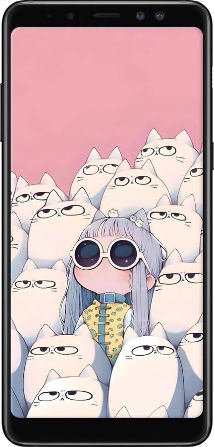 TPU чехол Малышка с котами для Samsung Galaxy A8 Plus 2018 A730F - 6295b-1345 изображение 