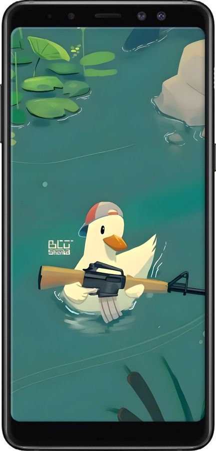 TPU чехол Уточка с автоматом для Samsung Galaxy A8 Plus 2018 A730F - 6356b-1345 изображение 